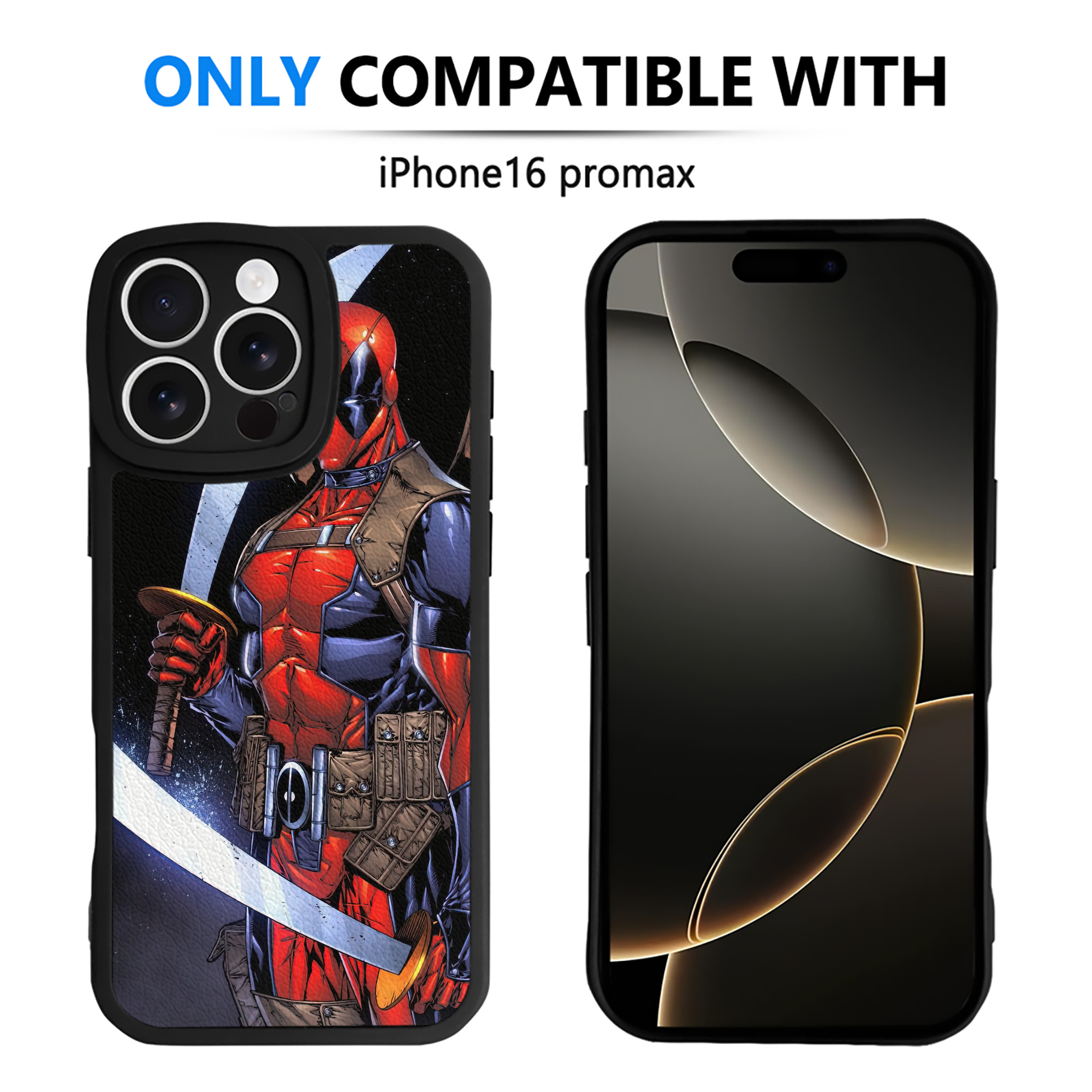 （画像用） Deadpool デッドプール 【iPhone 16シリーズ対応】シリコンスマホケース（レザー調） 材質：シリコン